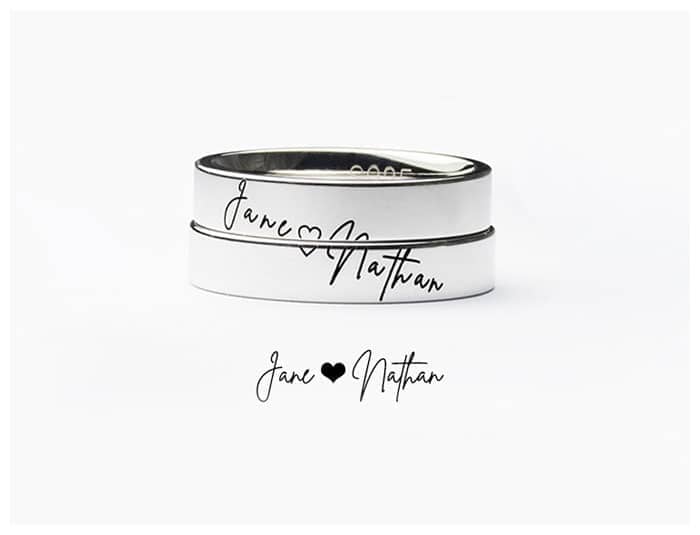 Matching Couple Name Rings