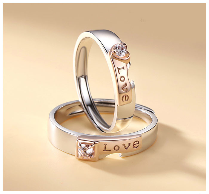 Matching Love Half Heart Promise Rings