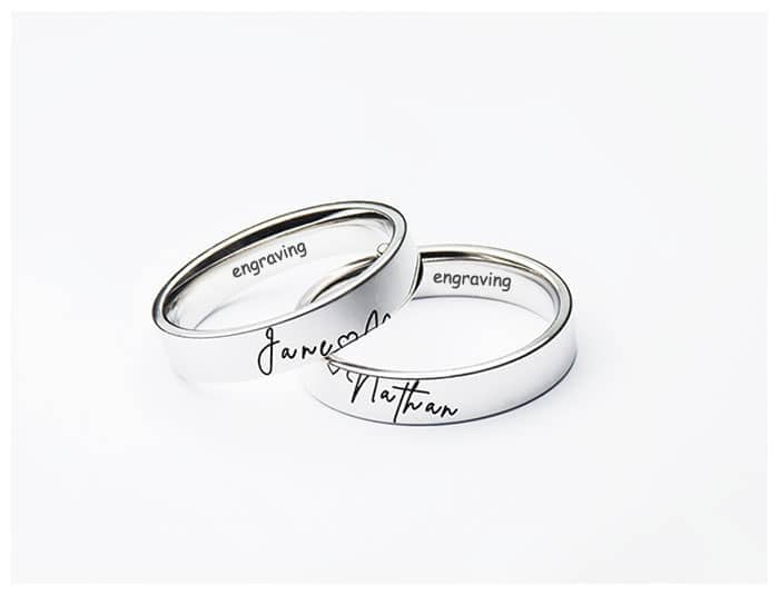 Matching Couple Name Rings