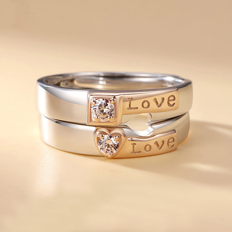 (image for) I Love You Matching Half Heart Promise Rings